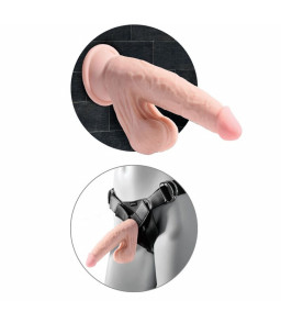 Gode Ventouse 3D 20,3 cm avec Balles Chair - King Cock Plus