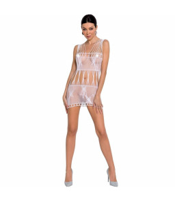 Robe élégante blanche transparente à broderies BS090 - Passion