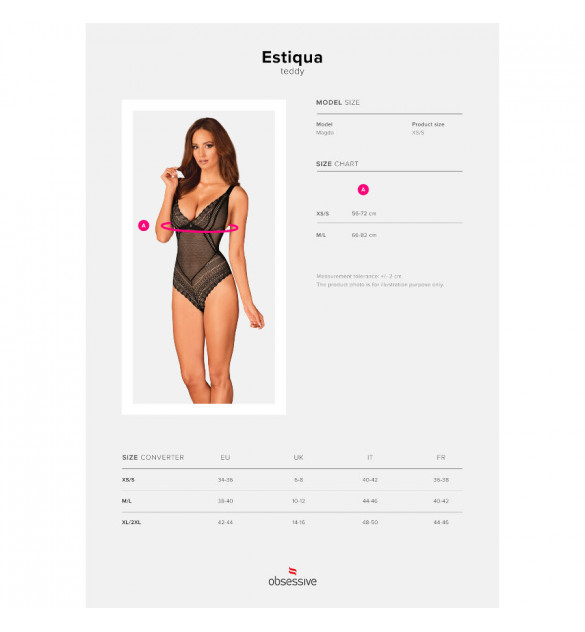 Body coquin noir Estiqua XS/S - Obsessive