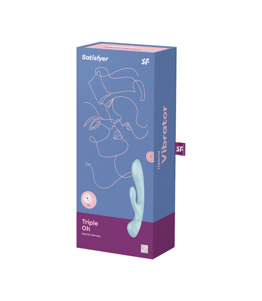 SATISFYER TRIPLE OH HYBRID VIBRATION - ROSE