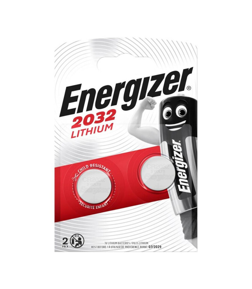 ENERGIZER BATTERIE LITHIUM BOUTON CR2032 3V 2 UNITÉ