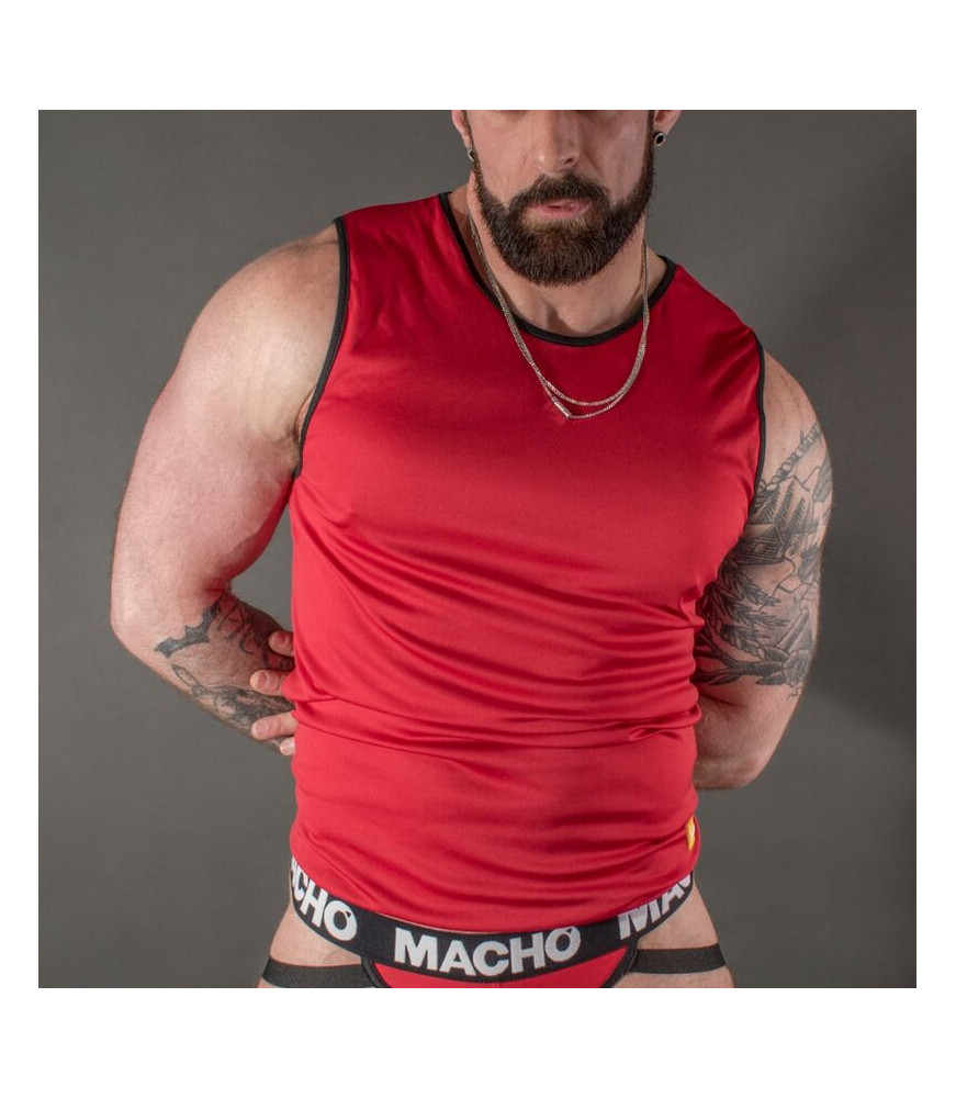 Débardeur élégant rouge à contour noir taille S/M - Macho