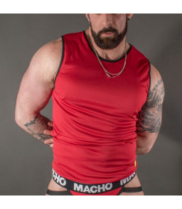 Débardeur élégant rouge à contour noir taille S/M - Macho