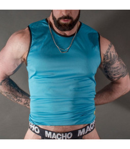 T-shirt coquin bleu sans manches taille S/M - Macho