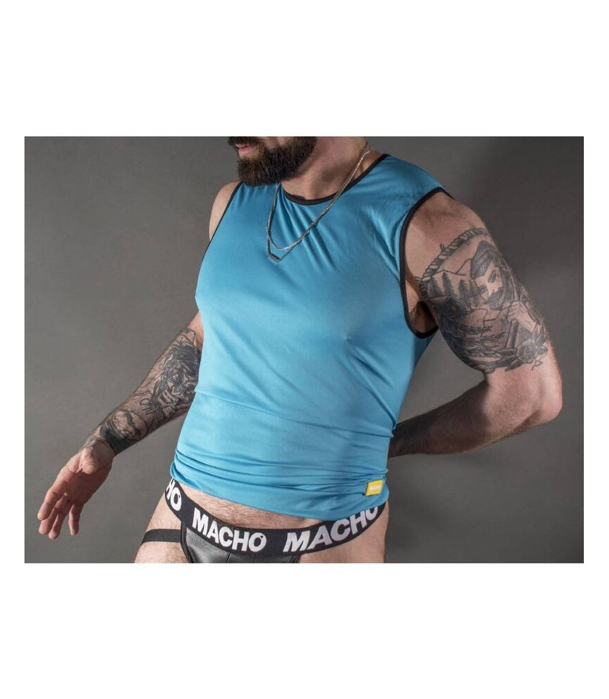 T-shirt coquin bleu sans manches taille S/M - Macho