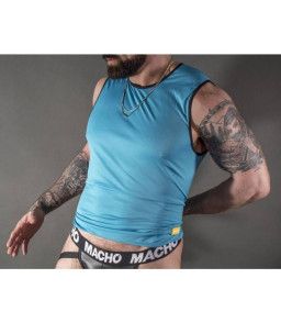 T-shirt coquin bleu sans manches taille S/M - Macho