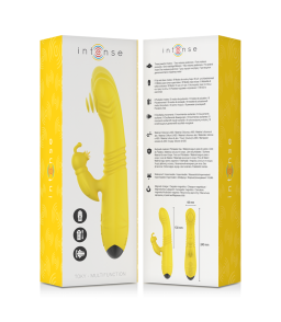 INTENSE - TOKY VIBRADOR MULTIFUNCIÓN RECARGABLE UP  DOWN CON ESTIMULADOR DE CLITORIS AMARILLO