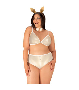 Costume de lapin doré sexy avec tour de cou XXL/XXXL Obsessive