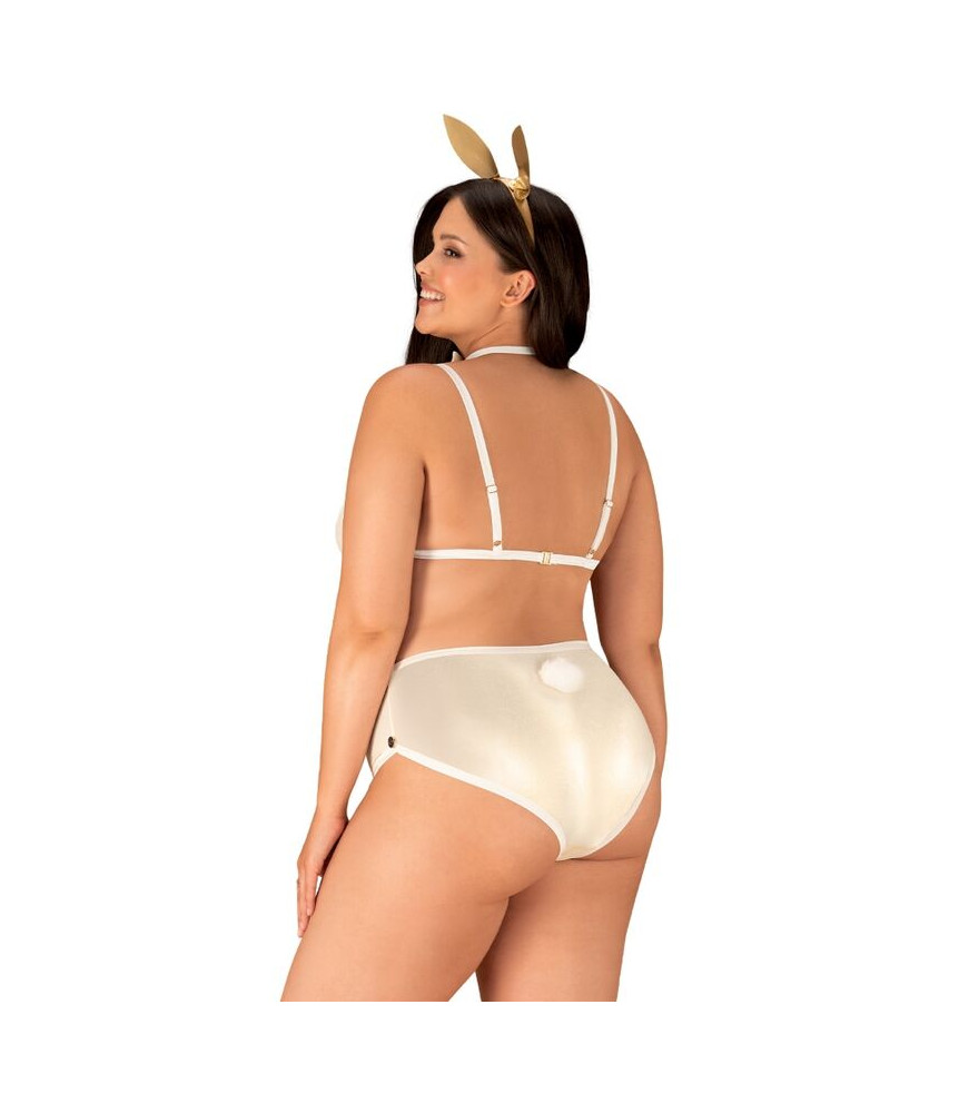 Costume de lapin doré sexy avec tour de cou XXL/XXXL Obsessive