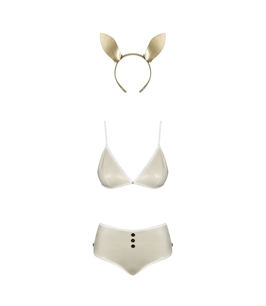 Costume de lapin doré sexy avec tour de cou XXL/XXXL Obsessive