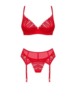 OBSESSIVE - INGRIDIA ENSEMBLE DEUX PIÈCES CROTCHLESS ROUGE XS/S