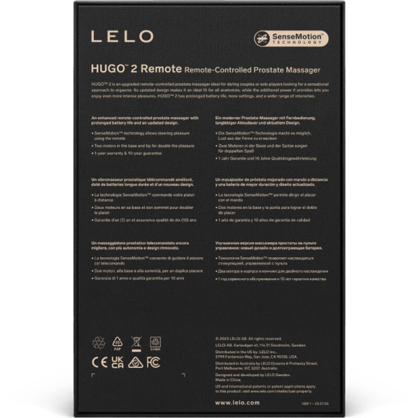 LELO - MASSEUR DE PROSTATE TÉLÉCOMMANDE HUGO 2 VERT