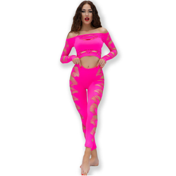 CHILIROSE - CR 4632 TOP  PANTALON FUCHSIA S/L