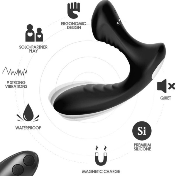 ARMONY - STORM VIBRATEUR ANAL PROSTATE  PLUG TÉLÉCOMMANDE NOIR