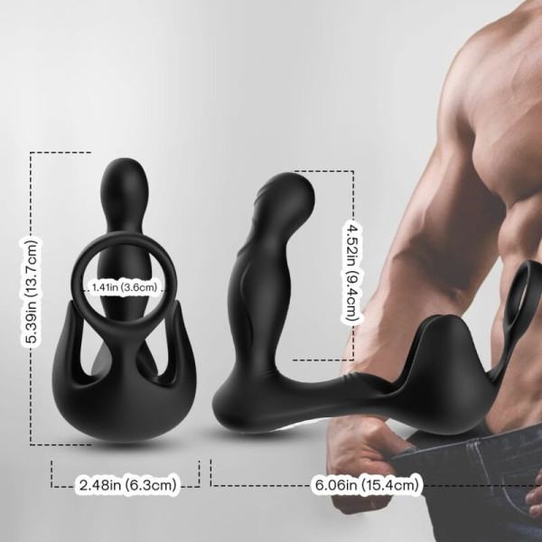 ARMONY - VIBRATEUR SURROUND ANAL  STIMULATEUR TESTICULOS  ANNEAU TÉLÉCOMMANDE NOIR