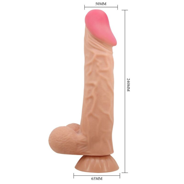 PRETTY LOVE - SÉRIE SLIDING SKIN GODE RÉALISTE AVEC VENTOUSE SLIDING SKIN FLESH 24 CM