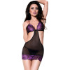 CHILIROSE - CR 4076 BABYDOLL  STRING VIOLET/NOIR S/M