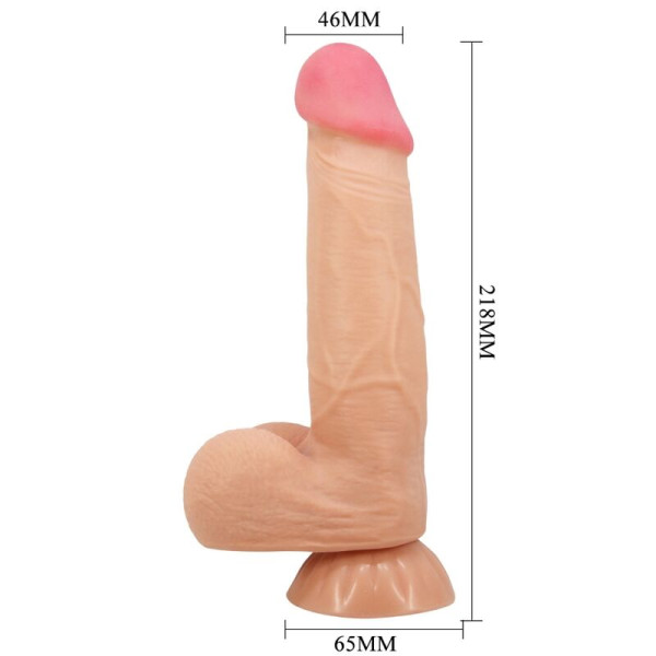 PRETTY LOVE - SÉRIE SLIDING SKIN GODE RÉALISTE AVEC VENTOUSE SLIDING SKIN FLESH 21,8 CM