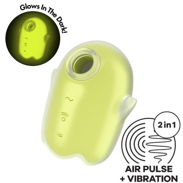 SATISFYER - GLOWING GHOST AIR PULSE  VIBRATEUR JAUNE