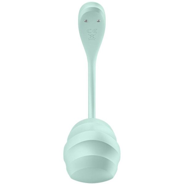 SATISFYER - APPLICATION GRATUITE STIMULATEUR DE POINT G PÉTALE LISSE VERT D'EAU