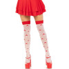 LEG AVENUE - CHAUSSETTES HAUTES CHAMPIGNON ROUGE/BLANC