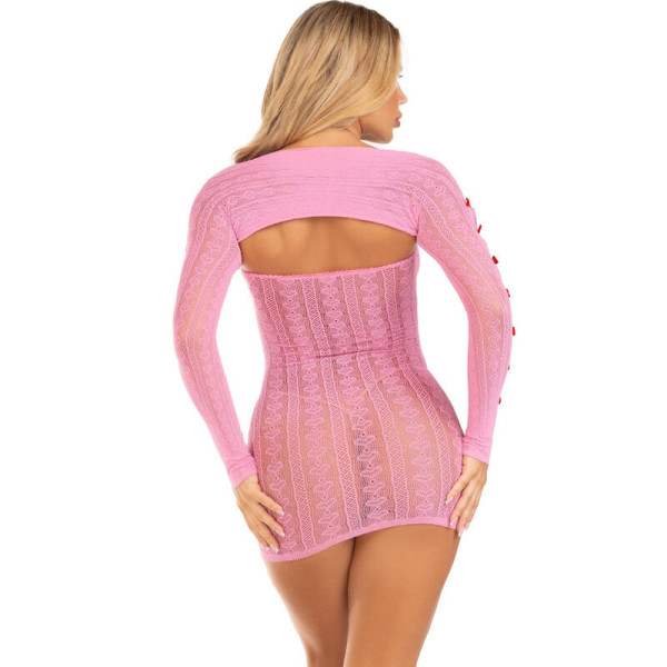 LEG AVENUE - ROBE COEUR  NOEUDS ROSE TAILLE UNIQUE