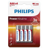 PHILIPS - PILE POWER ALCALINE AAA LR03 PAQUET DE 4