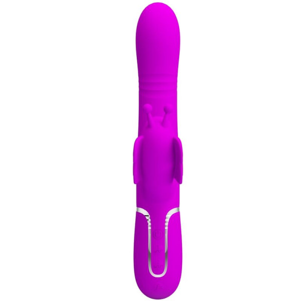 PRETTY LOVE - VIBRATEUR MULTIFONCTION LAPIN 4 EN 1 PAPILLON FUCHSIA