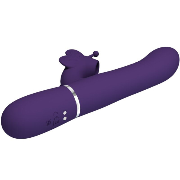 PRETTY LOVE - VIBRATEUR MULTIFONCTION LAPIN 4 EN 1 PAPILLON VIOLET