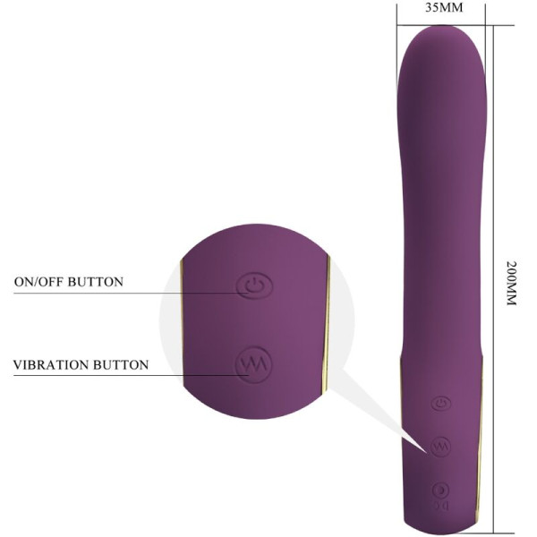 PRETTY LOVE - ETHAN VIBRATEUR RECHARGEABLE VIOLET