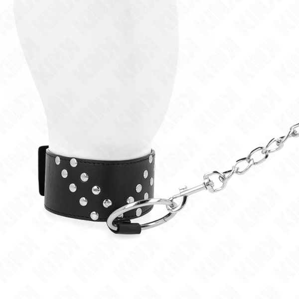 KINK - COLLIER AVEC CEINTURE 65 CM AVEC RIVET V RÉGLABLE 36-43 CM X 5 CM