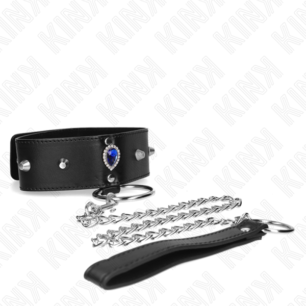 KINK - COLLIER 65 CM AVEC BRACELET AVEC DIAMANTS BLEU AJUSTABLE 36-43 CM X 5 CM