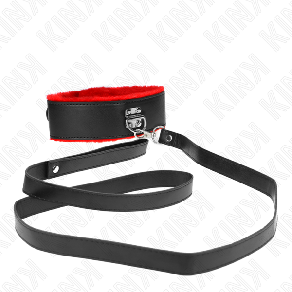 KINK - COLLIER AVEC CEINTURE 116 CM AVEC BRACELET EN CUIR ROUGE AJUSTABLE 40-48 CM X 6 CM