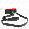 KINK - COLLIER AVEC CEINTURE 116 CM AVEC BRACELET EN CUIR ROUGE AJUSTABLE 40-48 CM X 6 CM