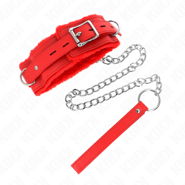 KINK - COLLIER AVEC LAISSE 65 CM AVEC RESTRICTIONS ROUGE 36-42 CM X 5,5 CM