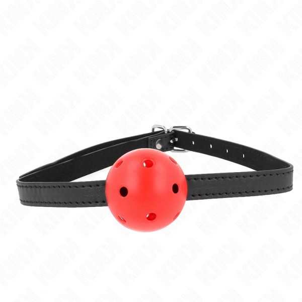 KINK - BÂILLON À BOULE SIMPLICITÉ ROUGE RESPIRANT 4,5 CM 62 x 1,5 CM