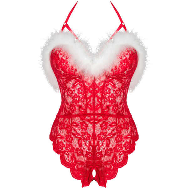 LIVCO CORSETTI FASHION - BODY FEMME EN DENTELLE PÈRE NOËL S/M