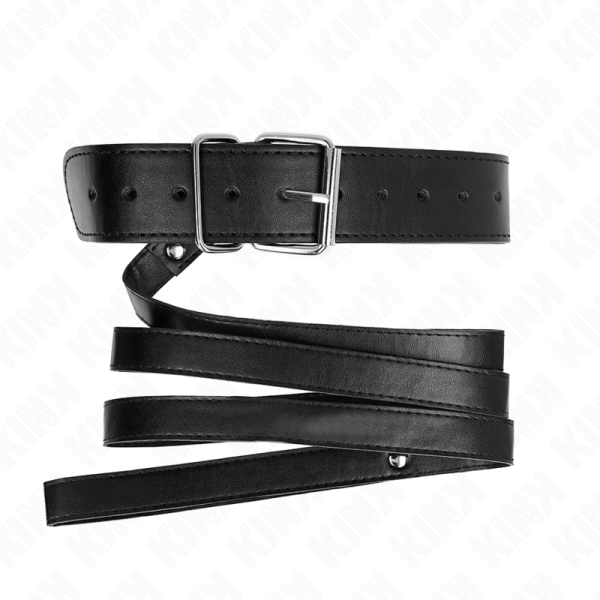 KINK - COLLIER AVEC CEINTURE 116 CM BRACELET NOIR AJUSTABLE 32-50 CM X 8 CM