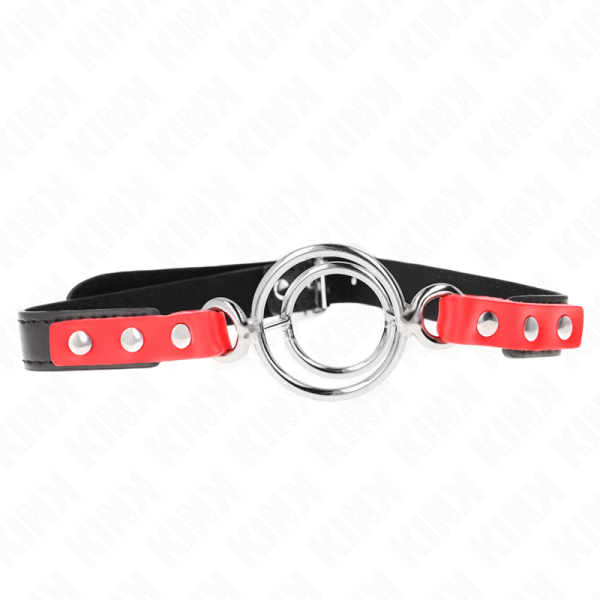 KINK - GAG AVEC PLUSIEURS O-RINGS 4 / 4,8 CM ROUGE 38 X 56 CM