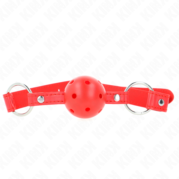 KINK - BÂTON RESPIRANT 4 CM AVEC DOUBLE RIVET MODÈLE 1 ROUGE 62,5 x 2,5 CM RÉGLABLE 42-58 CM