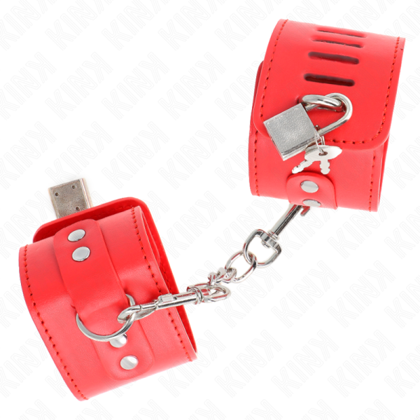 KINK - APPUI-POIGNETS AVEC FERMETURE PAR CADENAS ROUGE AJUSTABLE 16-23 CM X 5,5 CM