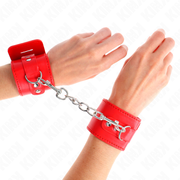 KINK - APPUI-POIGNETS AVEC FERMETURE PAR CADENAS ROUGE AJUSTABLE 16-23 CM X 5,5 CM