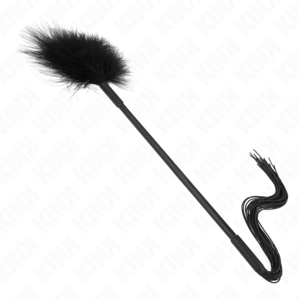 KINK - Fouet en silicone avec plumes pour chatouiller 47 cm