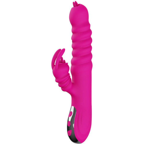 ARMONY - VIBRATEUR MULTIFONCTION RABBIT DOUBLE LANGUE EFFET CHALEUR FUCHSIA