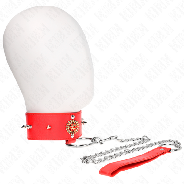 KINK - COLLIER DIAMANTS ROUGES AVEC CEINTURE 65 CM AJDUSTABLE 35-51 CM X 7 CM