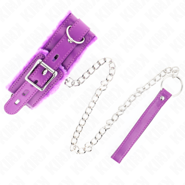 KINK - COLLIER AVEC LAISSE 65 CM AVEC RESTRICTIONS VIOLET 36-42 CM X 5,5 CM