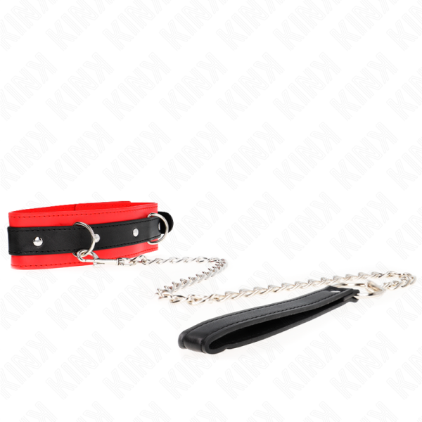 KINK - COLLIER MODÈLE BASIC AVEC LAISSE 65 CM MODÈLE 3 ROUGE 53 X 5 CM