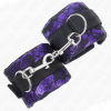 KINK - ATTENTES-POIGNETS COURTES EN DENTELLE DE VELOURS ET RELIURE EN NYLON VIOLET / NOIR 23 X 6,5 CM