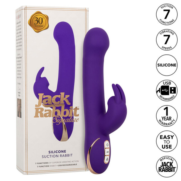 CALEXOTICS - JACK RABBIT VIBRATEUR  STIMULATEUR 7 MODES DE VIBRATIONS ET SUCCIONS BLEU