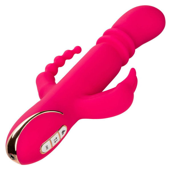 CALEXOTICS - JACK FANTASY TRIPLE VIBRATEUR CHAUFFANT LAPIN ROSE